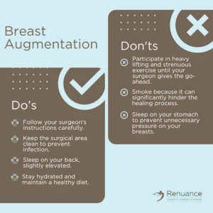 Breast Augmentation Do's and Don'ts - Renuance Cosmetic Surgery's suggestions